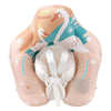 Vue du dessus d’une bouée bébé rose avec siège et harnais intégré - Bébé Lova