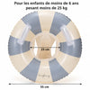 Dimensions de la bouée gonflable enfant avec siège intégré et poignées de maintien - Bébé Lova