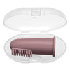 Brosse à dents doigt rose en silicone souple avec boîtier transparent de transport - Bébé Lova