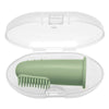 Brosse à dents doigt verte en silicone avec boîtier de rangement compact pour bébé - Bébé Lova