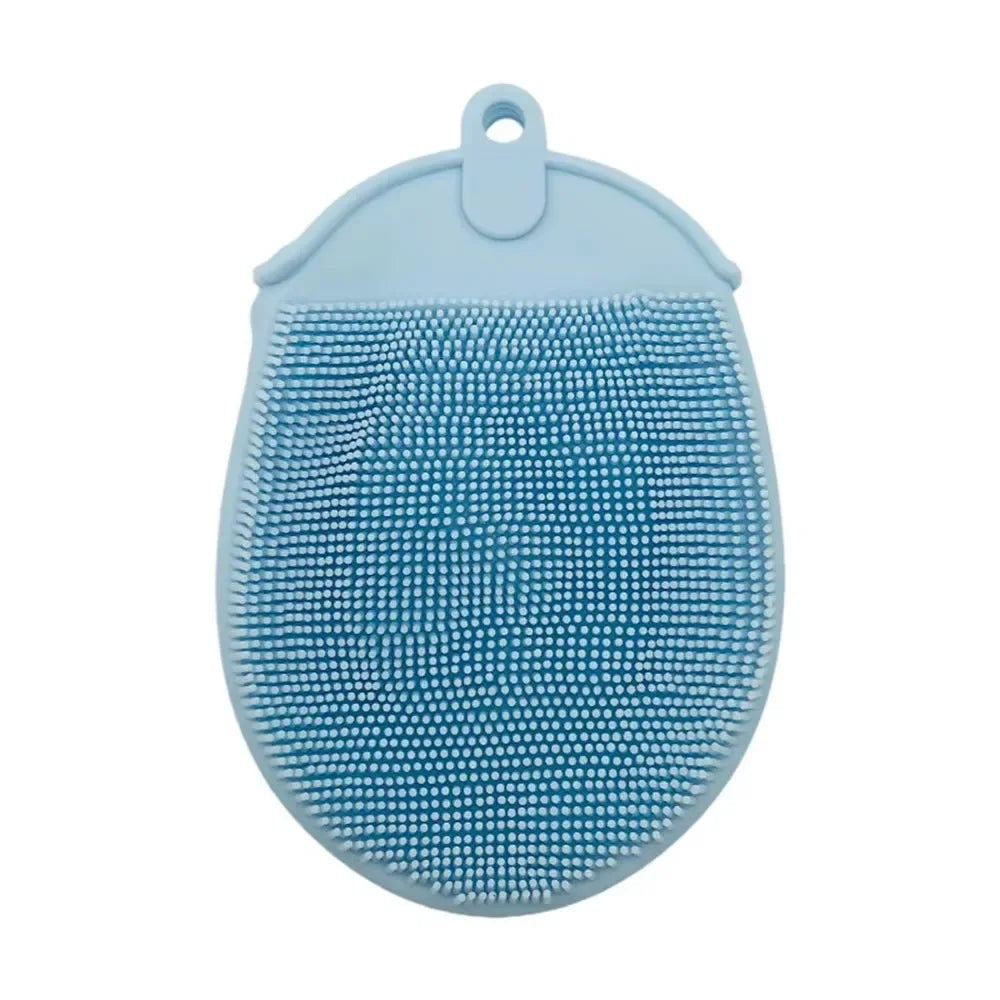 Brosse exfoliante en silicone bleu pour le bain de bébé - Bébé Lova