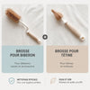 Comparatif illustrant la brosse pour biberon et la brosse pour tétine du set de nettoyage, sans BPA - Bébé Lova
