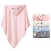 Cape de bain BathCape rose à capuche chat dépliée, avec aperçu des autres coloris - Bébé Lova