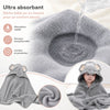 Cape de bain BathCape grise éléphant ultra absorbante séchant bébé rapidement avec douceur - Bébé Lova