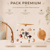 Pack premium avec support courbé, mobile éléphant et carillon musical bois - Bébé Lova