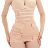 Vue avant de la ceinture post-partum beige avec maintien abdominal renforcé - Bébé Lova