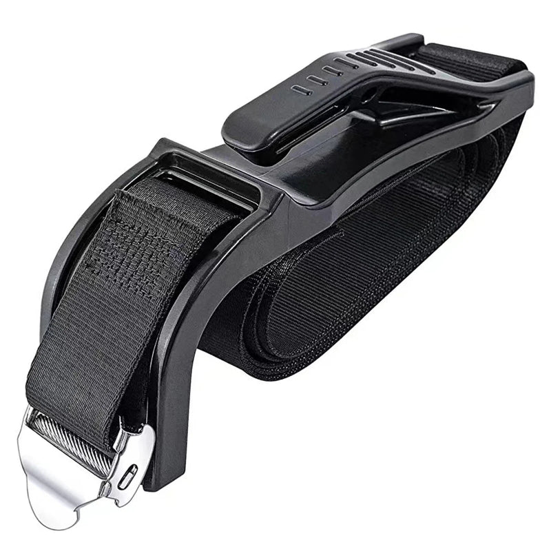 SafeDrive Pro vue 3D boucle métallique ceinture pliée fond blanc seul - Bébé Lova