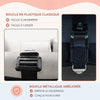 Infographie SafeDrive Pro boucle métallique améliorée vs plastique classique durabilité - Bébé Lova