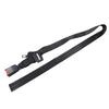 SafeDrive noir vue 3D ceinture pliée fond blanc boucle métal seul - Bébé Lova