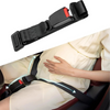 SafeDrive ceinture noire vue 3D enceinte siège auto mains ventre installé - Bébé Lova