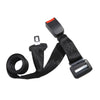 SafeDrive noir vue 3D ceinture enroulée fond blanc boucle métal rouge - Bébé Lova