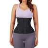 Vue avant de la ceinture gainante noire portée avec tenue de sport violette - Bébé Lova