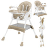 Chaise haute bébé évolutive beige élégant avec assise confortable et plateau repas - Bébé Lova