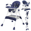 Chaise haute bébé bleu marine évolutive avec système pliable et assise rembourrée - Bébé Lova