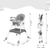 Dimensions de la chaise haute bébé pliable évolutive coloris gris - Bébé Lova