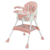 Chaise haute bébé pliable rose compacte avec rangement intégré - Bébé Lova