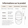 Informations produit de la chancelière CozyNest : longueur 105 cm, tablier amovible 80 cm, de 0 à 30 mois, taille 55 à 90 cm - Bébé Lova