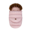 Chancelière évolutive poussette CozyNest coloris rose à col fourrure - Bébé Lova
