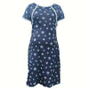 Chemise de nuit de maternité 3-en-1 bleu marine à motif étoiles vue de face - Bébé Lova