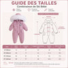 Guide des tailles de la combinaison de ski bébé avec mensurations en cm et méthode de mesure - Bébé Lova