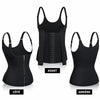 Corset sauna femme noir avec vues côté avant et arrière pour montrer la coupe gainante - Bébé Lova