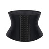 Corset WaistCorset gainant latex noir vue de face baleines agrafes centrales - Bébé Lova