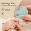 Lime électrique sécurisée pour ongles de bébé avec système de polissage doux SixHead - Bébé Lova