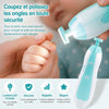 Coupe-ongles électrique bébé sécurisé avec lumière frontale LED et vitesse réglable - Bébé Lova