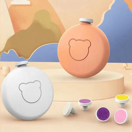 Coupe-ongles électrique bébé orange et gris avec embouts de polissage interchangeables - Bébé Lova