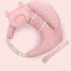 Coussin d'allaitement ergonomique NurseWrap coloris Chaton Rose, motifs chats, avec cale-tête et sangle réglable - Bébé Lova