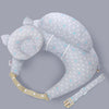 Coussin d'allaitement ergonomique NurseWrap gris à motifs plumes avec cale-tête et sangle - Bébé Lova