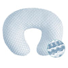 Coussin d’allaitement bleu ciel en forme U avec tissu minky respirant - Bébé Lova