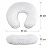 Dimensions du coussin d’allaitement en forme U avec vue de profil et mesures détaillées - Bébé Lova
