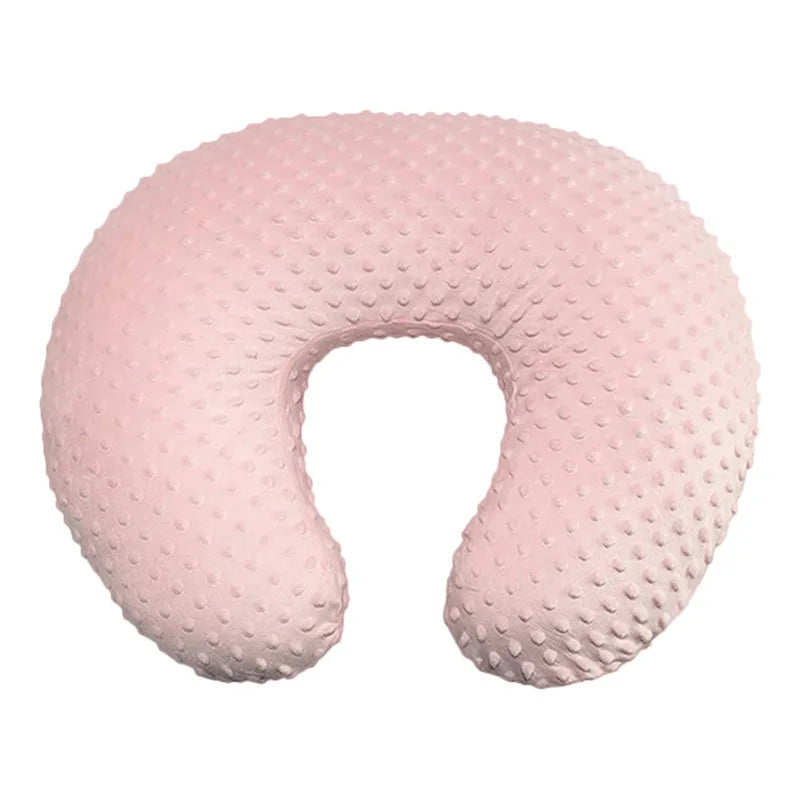 Coussin d’allaitement rose poudré en forme U avec housse douce texturée - Bébé Lova