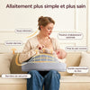 Maman allaitant son bébé avec coussin d'allaitement ergonomique à mémoire de forme et soutien complet - Bébé Lova