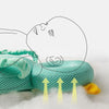 Coussin anti-chute respirant vert avec illustration du soutien occipital de bébé - Bébé Lova