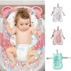 Bébé installé sur le coussin de bain BathPillow avec aperçu des coloris - Bébé Lova