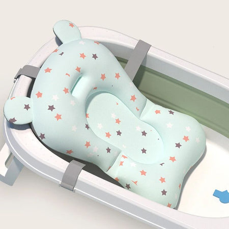 Coussin de bain bébé flottant motif étoiles vert menthe - Bébé Lova