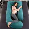 FullBodyPillow variante vert mannequin enceinte sommeil sur dos coussin G turquoise lit - Bébé Lova