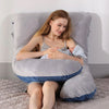 PangPillow maman allaitement bébé coussin U gris bleu assise lit confort - Bébé Lova
