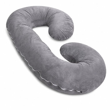 Coussin grossesse C CPillow gris vue 3D forme ergonomique - Bébé Lova