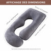 Coussin grossesse GVelvet dimensions 170cm 70cm 110cm forme G - Bébé Lova