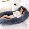 FleecePillow mannequin enceinte robe blanche coussin U gris foncé chambre lit - Bébé Lova