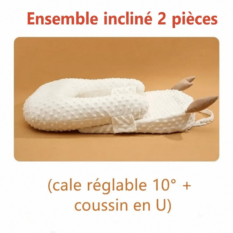 Ensemble incliné 2 pièces avec cale réglable et coussin en U - Bébé Lova