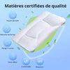 Oreiller enfant en mousse à mémoire de forme certifiée, haute densité, design 5 zones, respirant et sans odeur - Bébé Lova