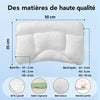 Matières de haute qualité de l'oreiller enfant 50 x 35 cm en Lyocell respirant avec hauteurs de bords détaillées - Bébé Lova