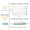 Oreiller cervical enfant modèle H2 vert pour 3 à 8 ans, bords de 3 et 6 cm - Bébé Lova