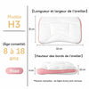 Oreiller cervical enfant modèle H3 rose pour 8 à 18 ans, bords de 6 et 10 cm - Bébé Lova