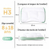 Oreiller cervical enfant modèle H3 vert pour 8 à 18 ans, bords de 6 et 10 cm - Bébé Lova