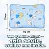 Taie d'oreiller enfant bleue à motifs éléphants et lapins 50 x 35 cm, vendue seule sans oreiller - Bébé Lova